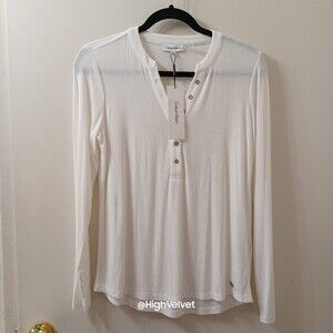 Calvin Klein Ribbed Long Sleeve Henley Women's XS